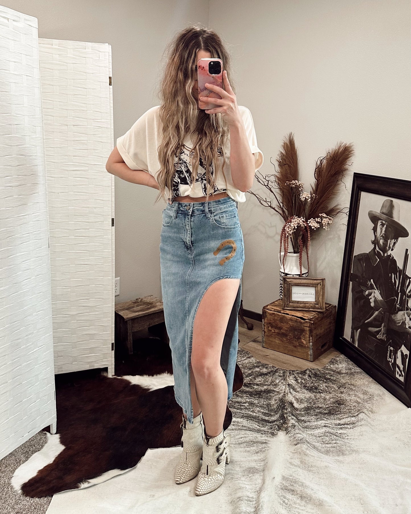 Jolene Cutout Denim Skirt