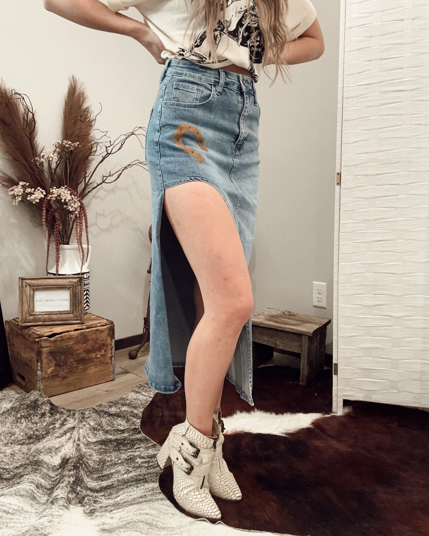 Jolene Cutout Denim Skirt