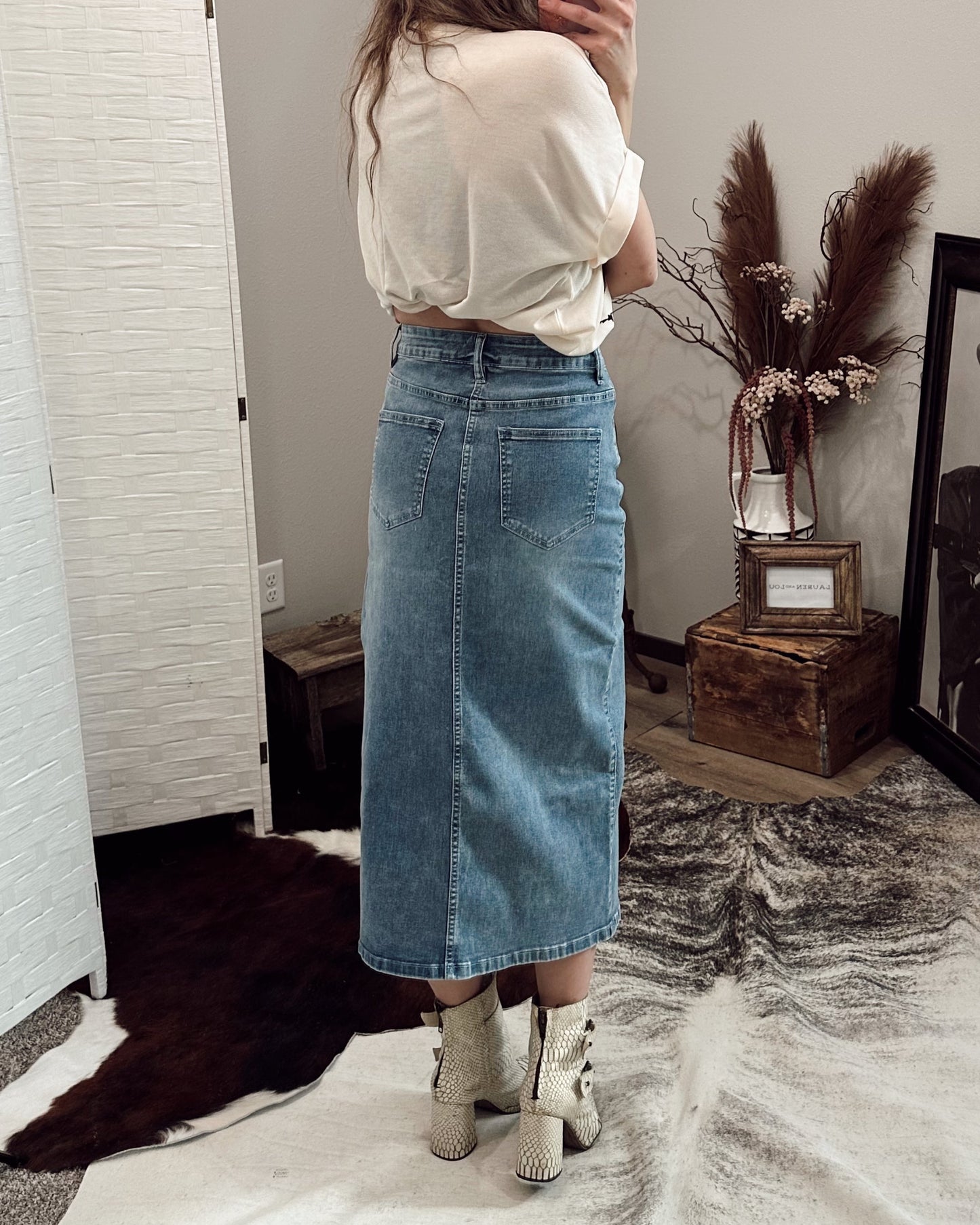 Jolene Cutout Denim Skirt