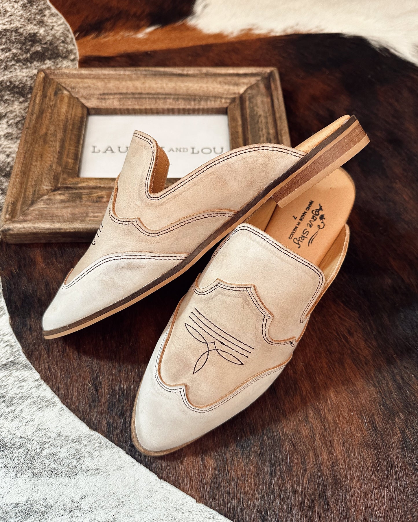 Adaire Classica Western Mule in Waxed Camel
