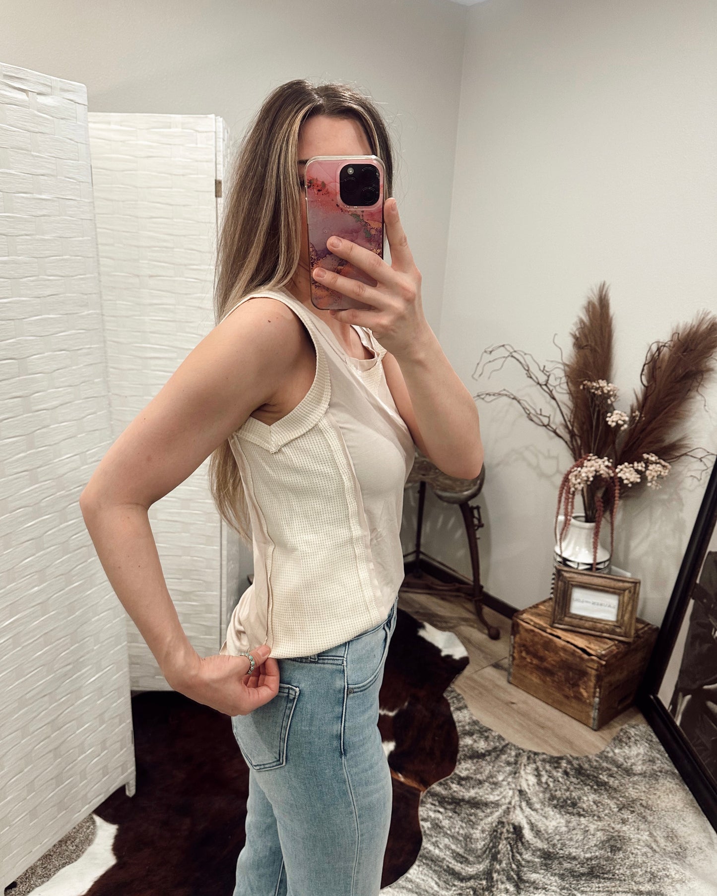 Contrast Thermal Tank in Oatmeal
