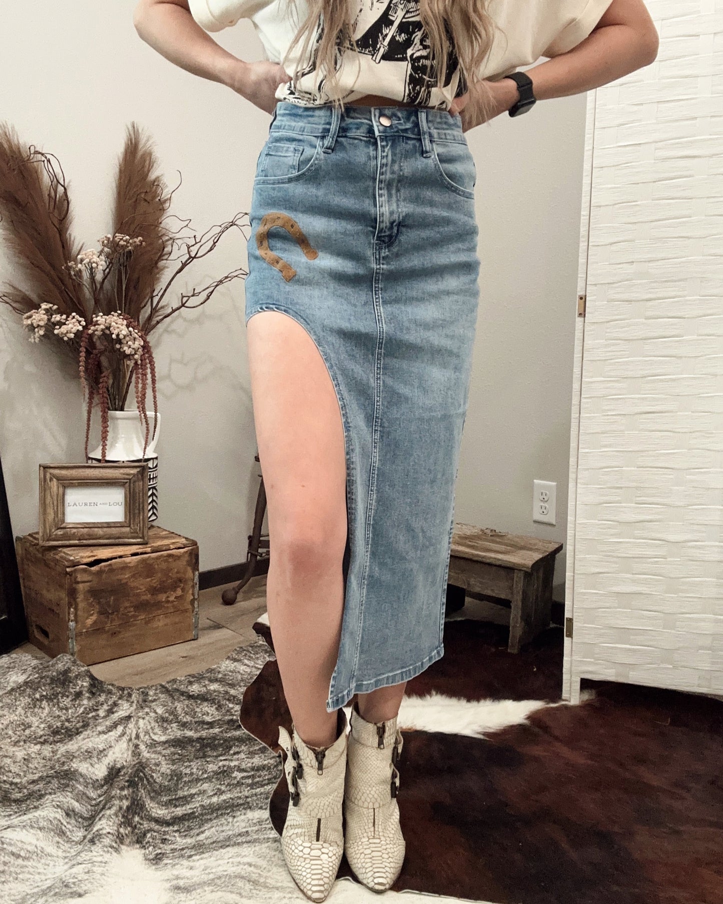 Jolene Cutout Denim Skirt