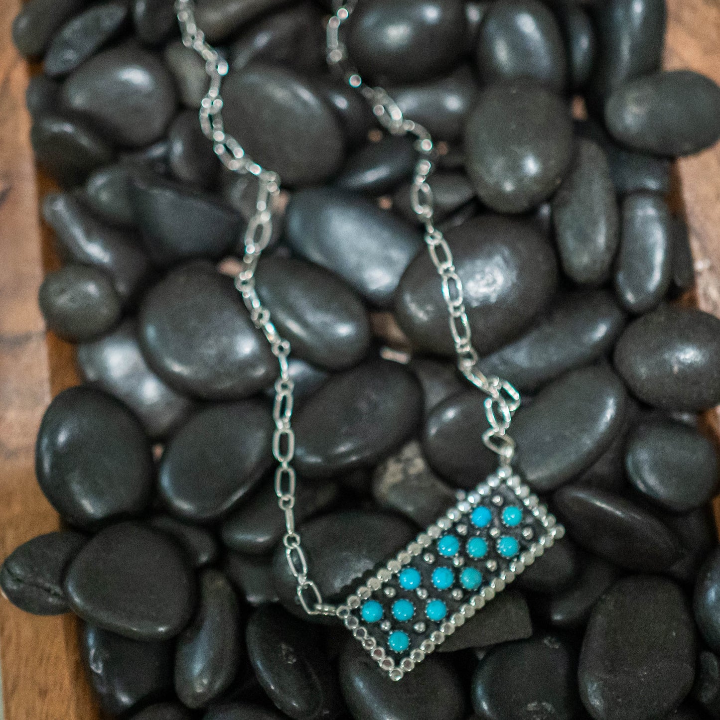 Turquoise Bar Pendant Necklace