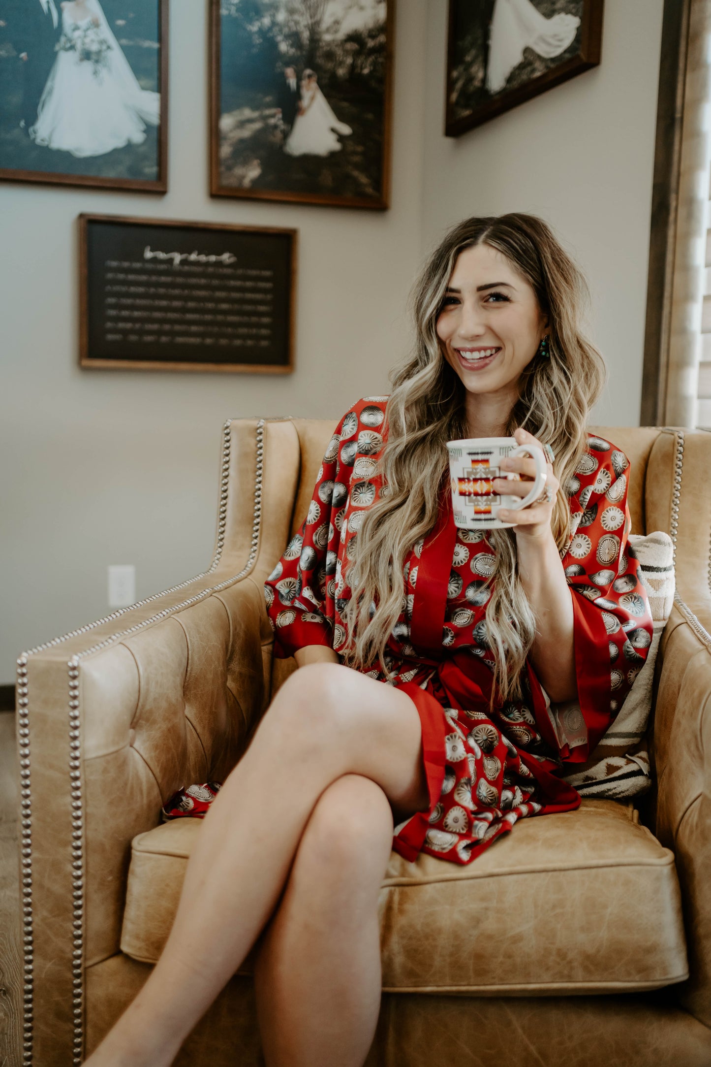 The Concho Kimono Robe in Red