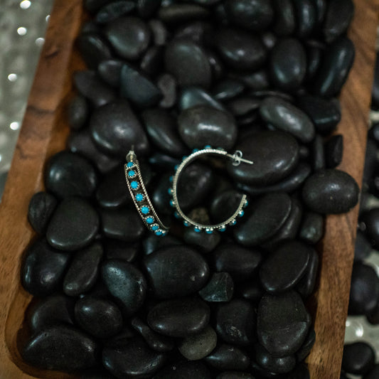 Large Turquoise Hoops