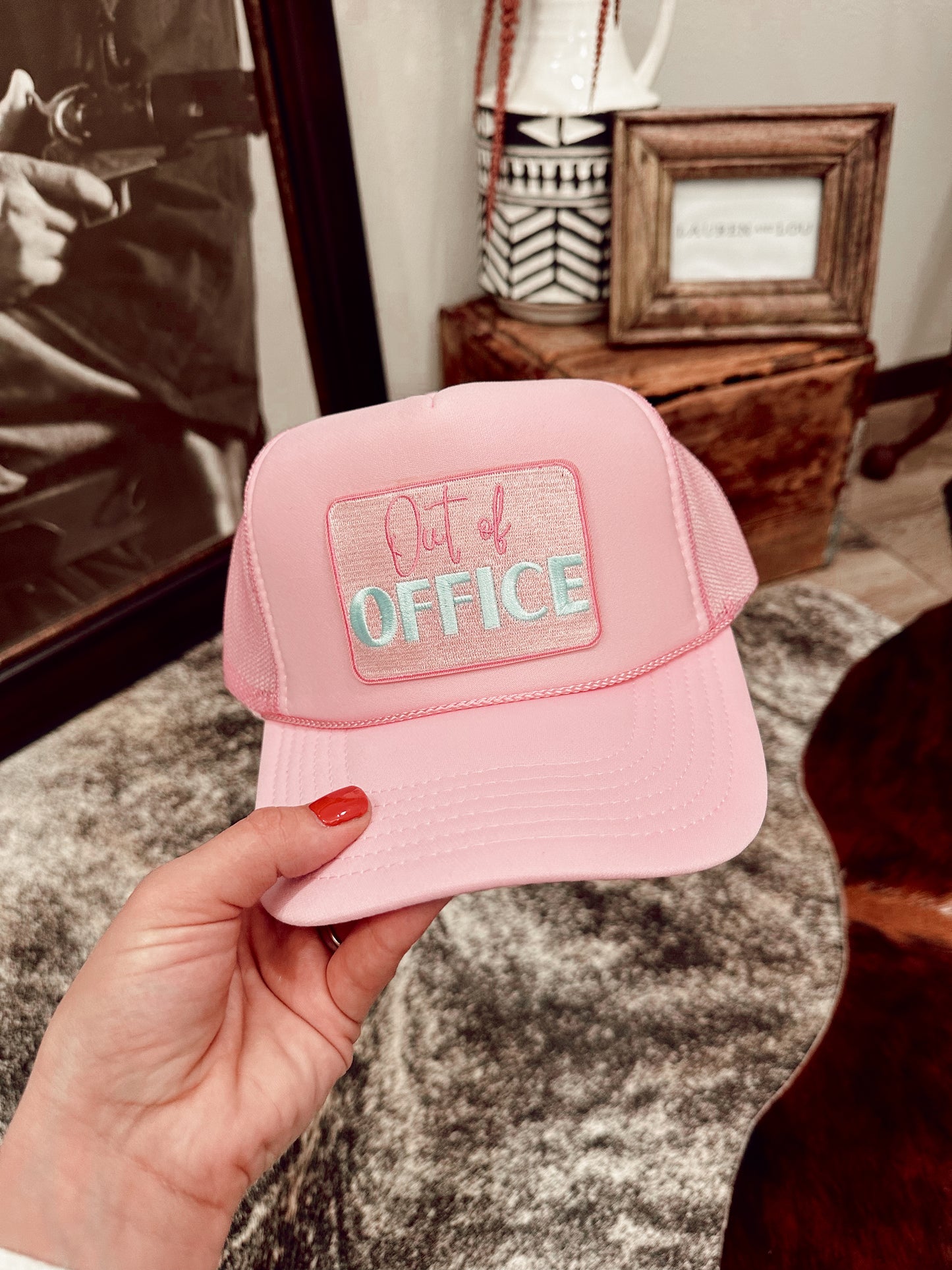 Out of Office Trucker in Pink