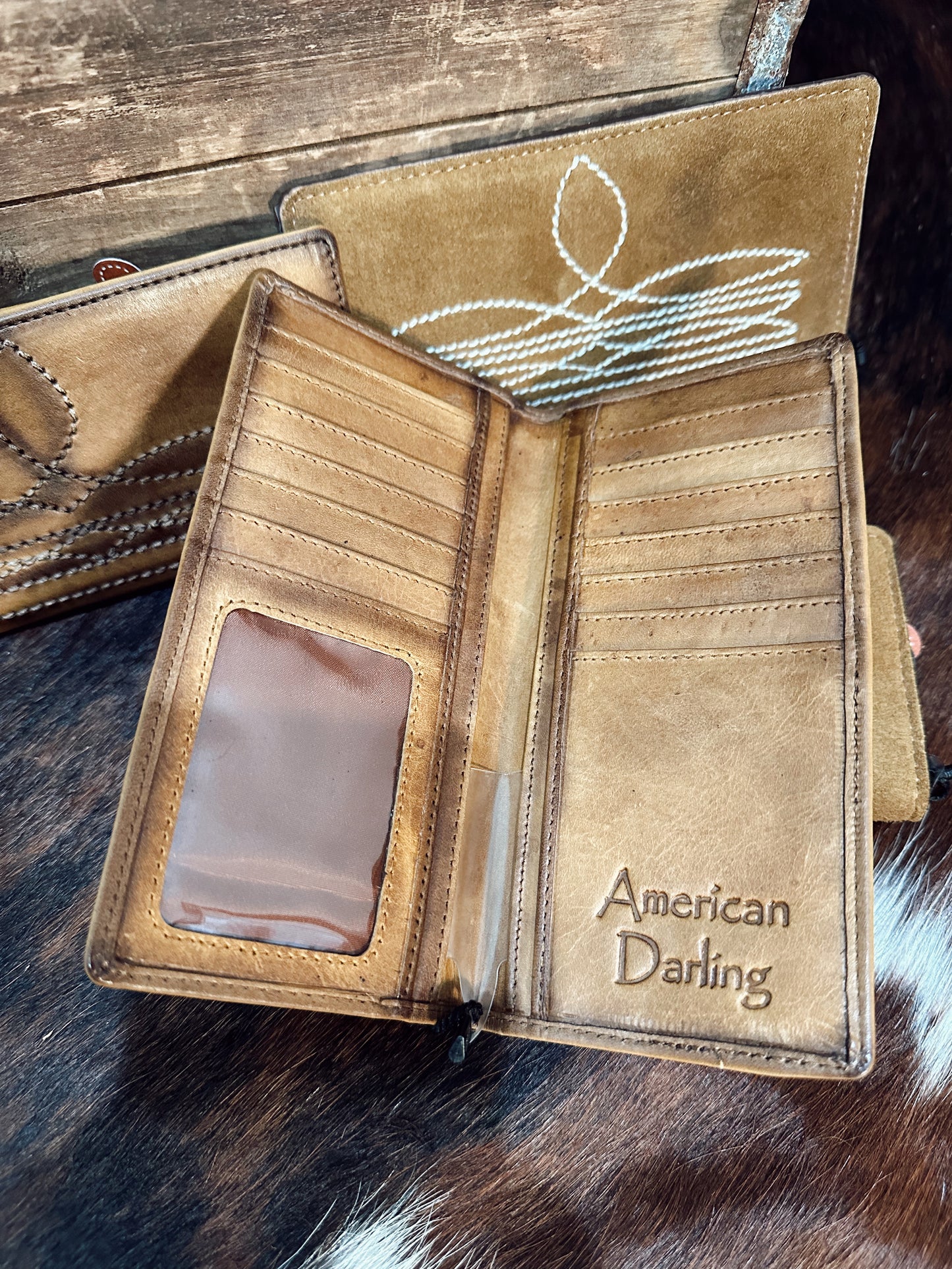 Boot Stitch Wallet in Cinnamon