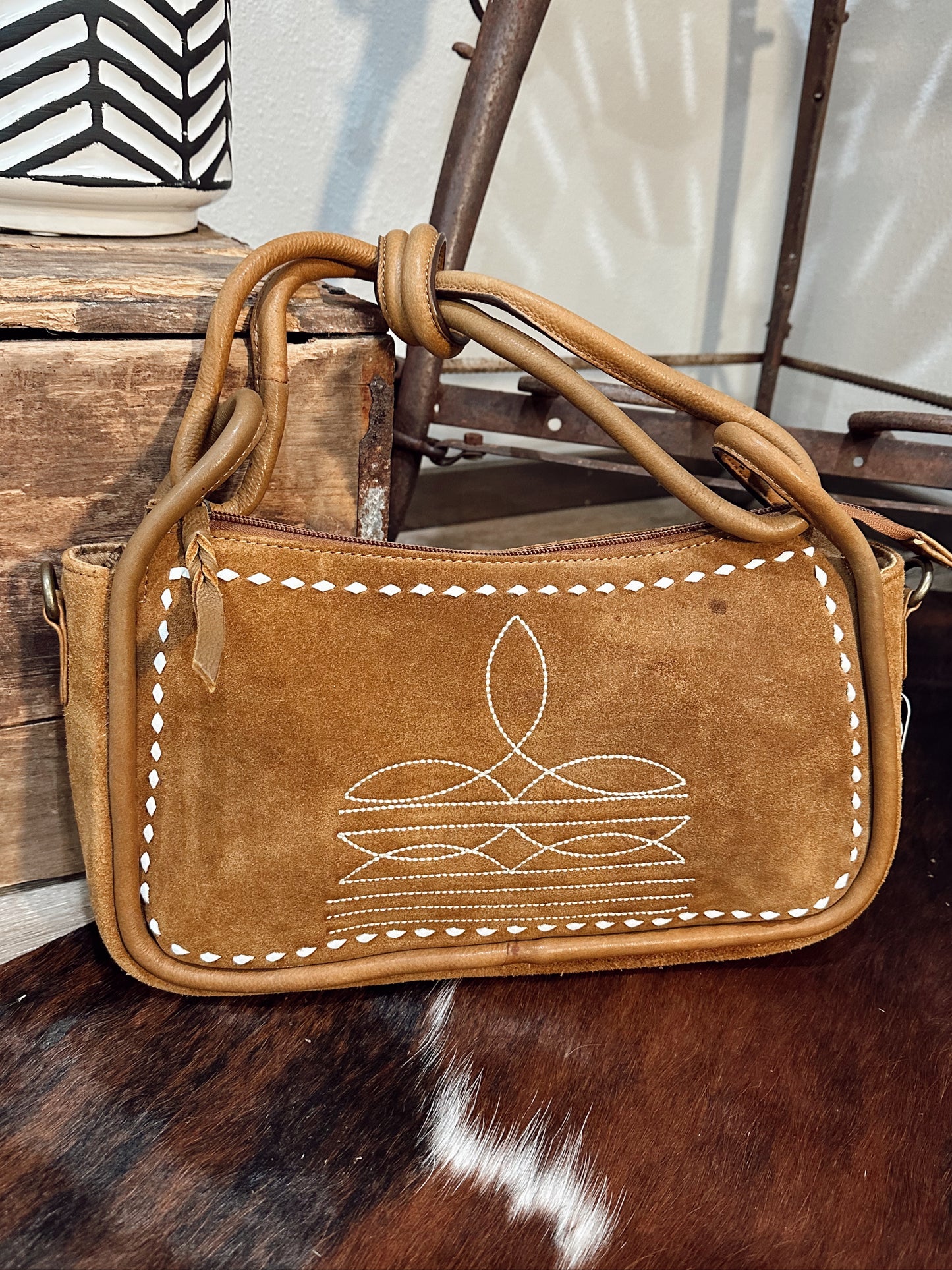 Boot Stitch Crossbody in Cinnamon