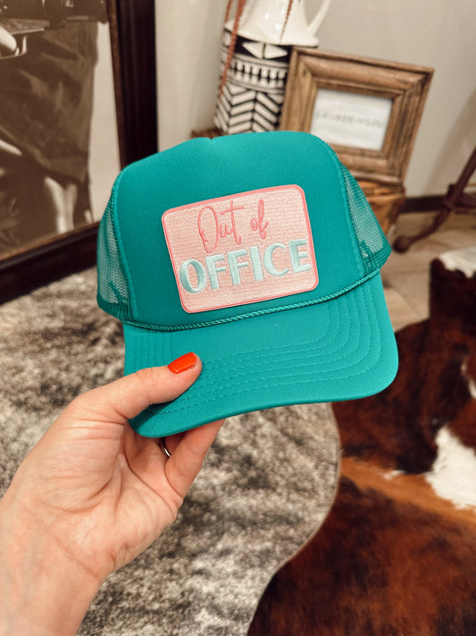 Out of Office Trucker in Turquoise