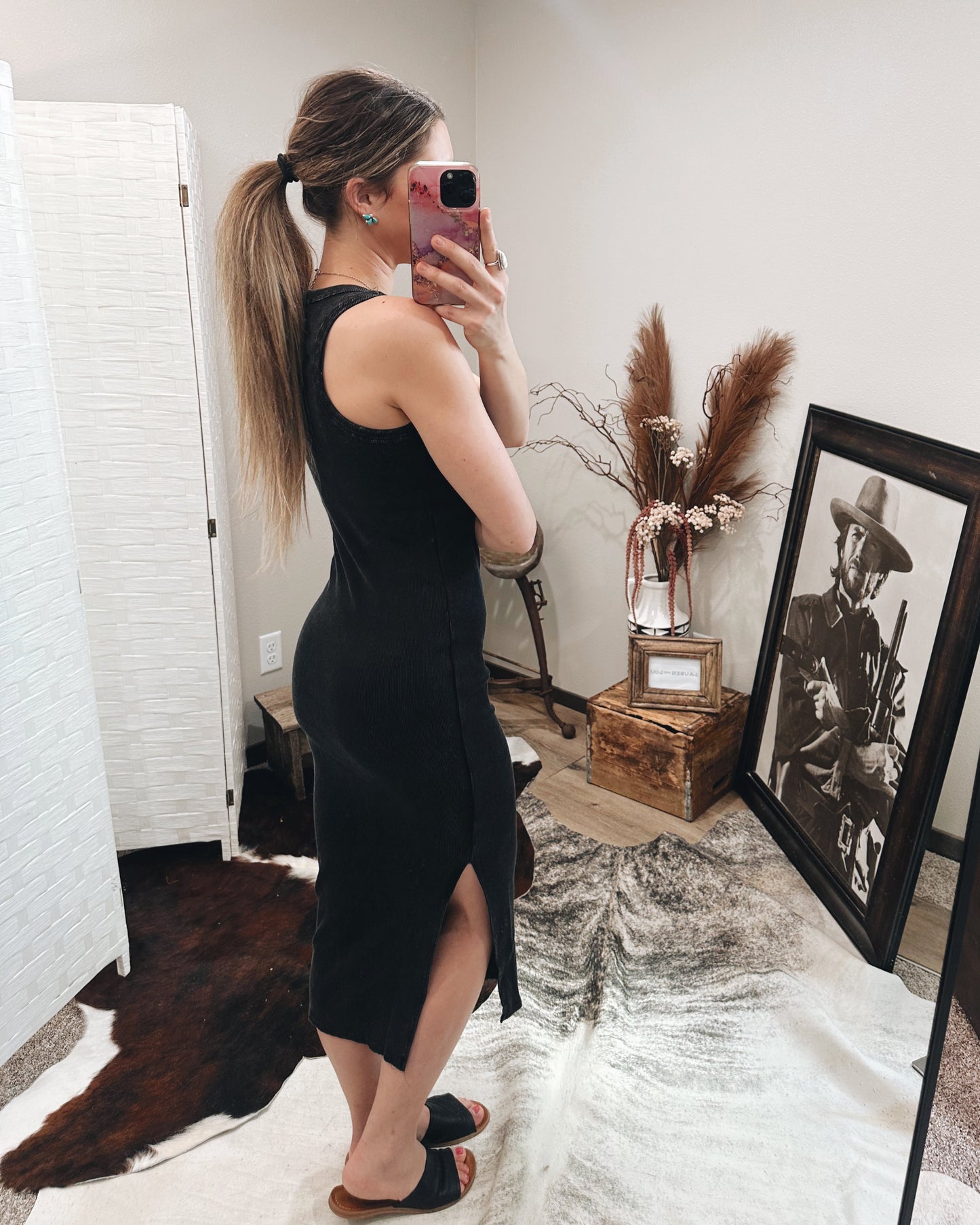 Acid Washed Midi Tank Dress