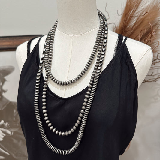 3 Layer Silver Pearls Necklace